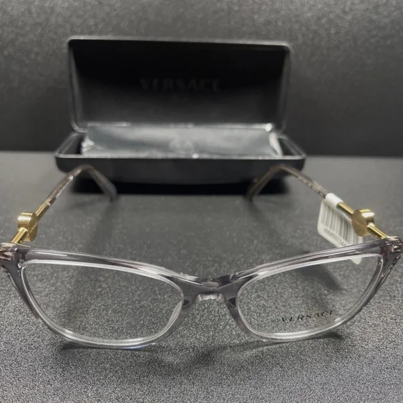 Versace Italy B Mod 3293 55[]18 140 Black / Gold Eyeglasses / Frames W/Case MH - Picture 7 of 10